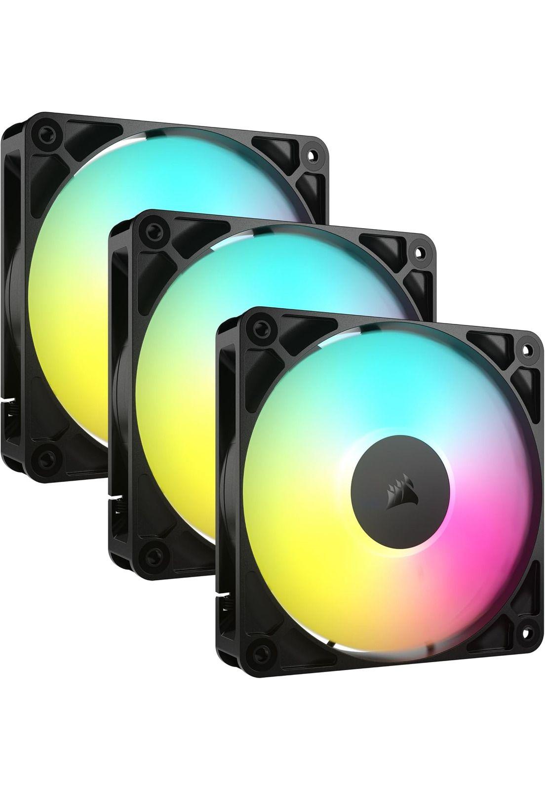 Pack 3 Ventiladores Corsair PWM 120mm RS120 ARGB Negro-1