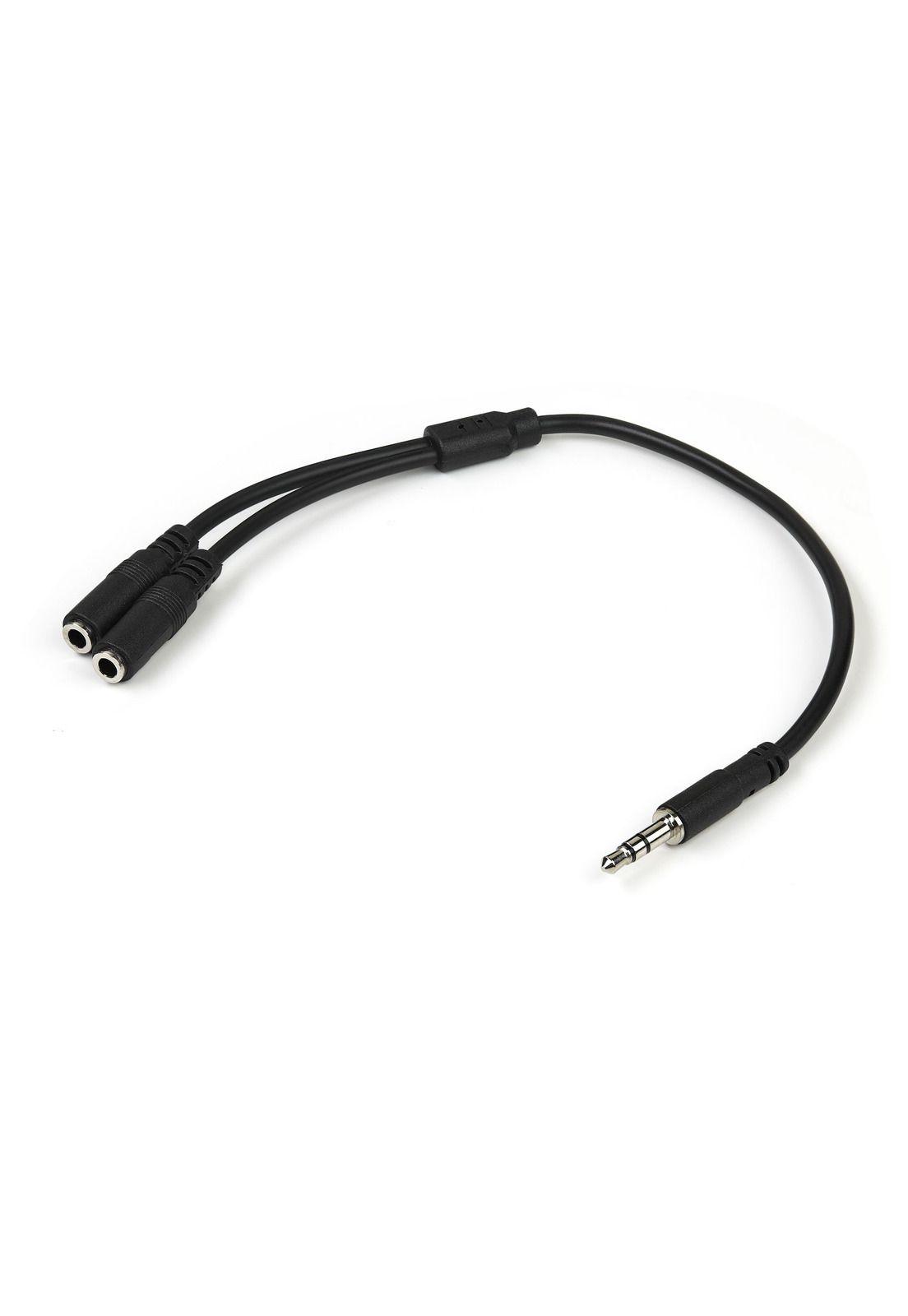Adaptador Divisor de Audífonos x 2 Mini-Jack 3,5mm Negro-0