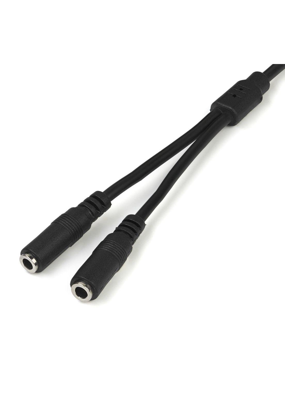Adaptador Divisor de Audífonos x 2 Mini-Jack 3,5mm Negro-1