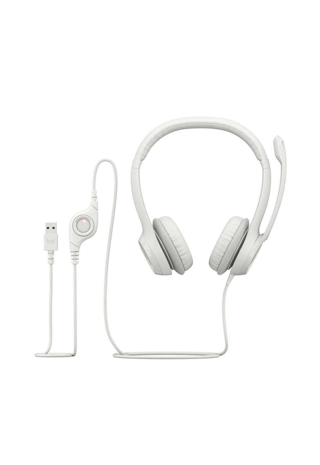 Audifono Con Micrófono Usb Logitech H390 Blanco-3
