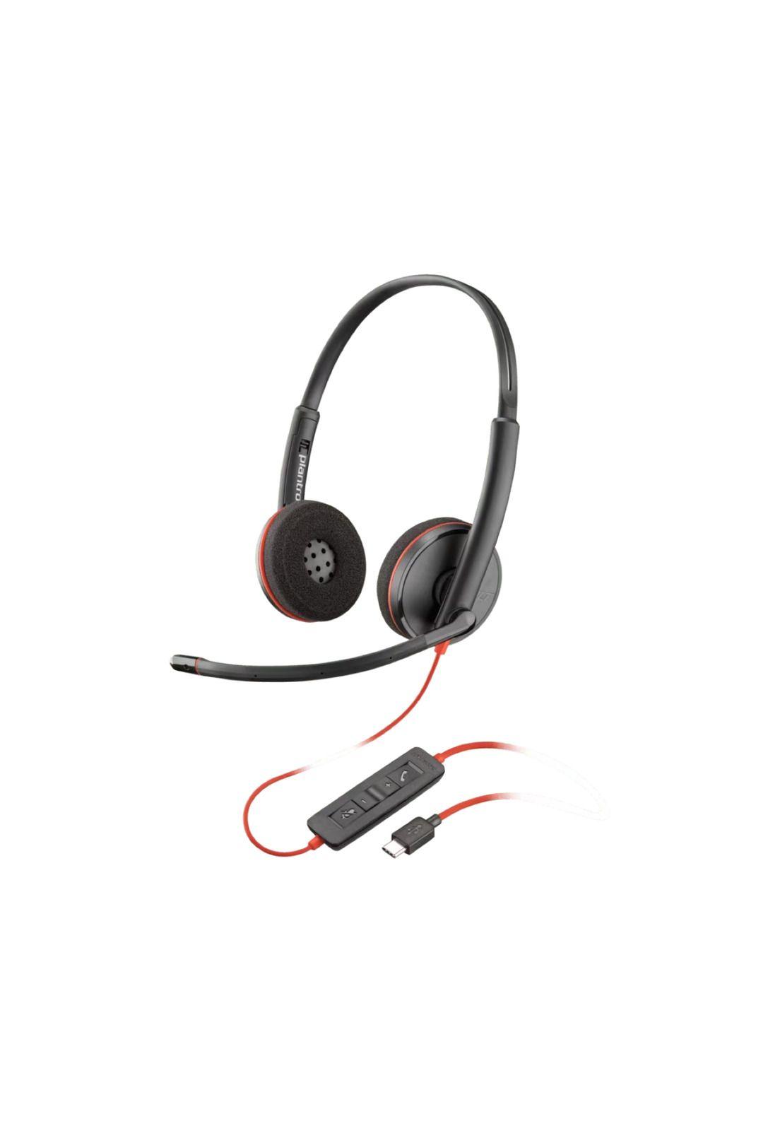 Audífonos Poly Blackwire 3220 USB-C Adaptador USB-A-0