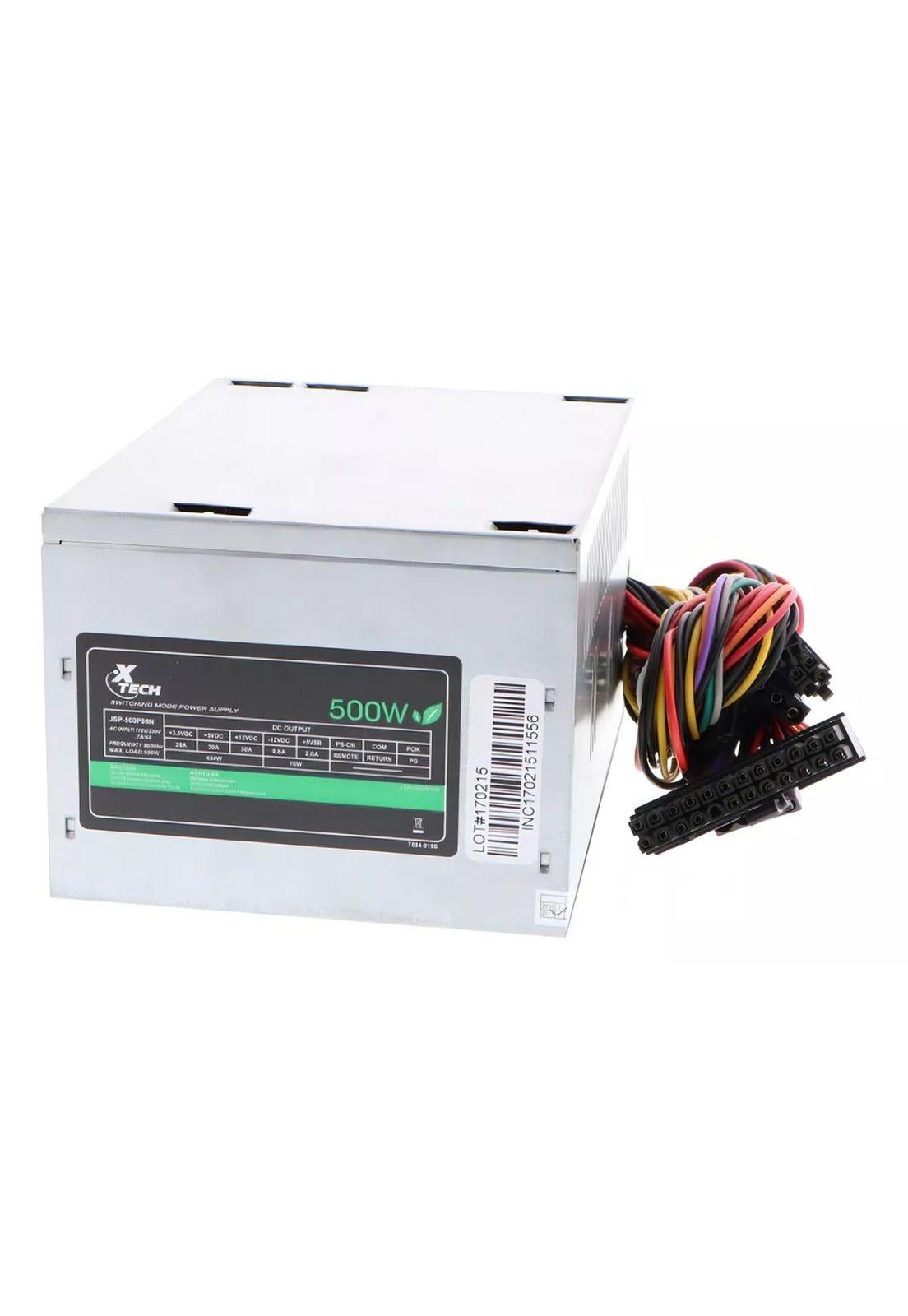 Fuente de Poder Xtech 500W SATAx2 ATX  20+4pin Molex IDE x2-3