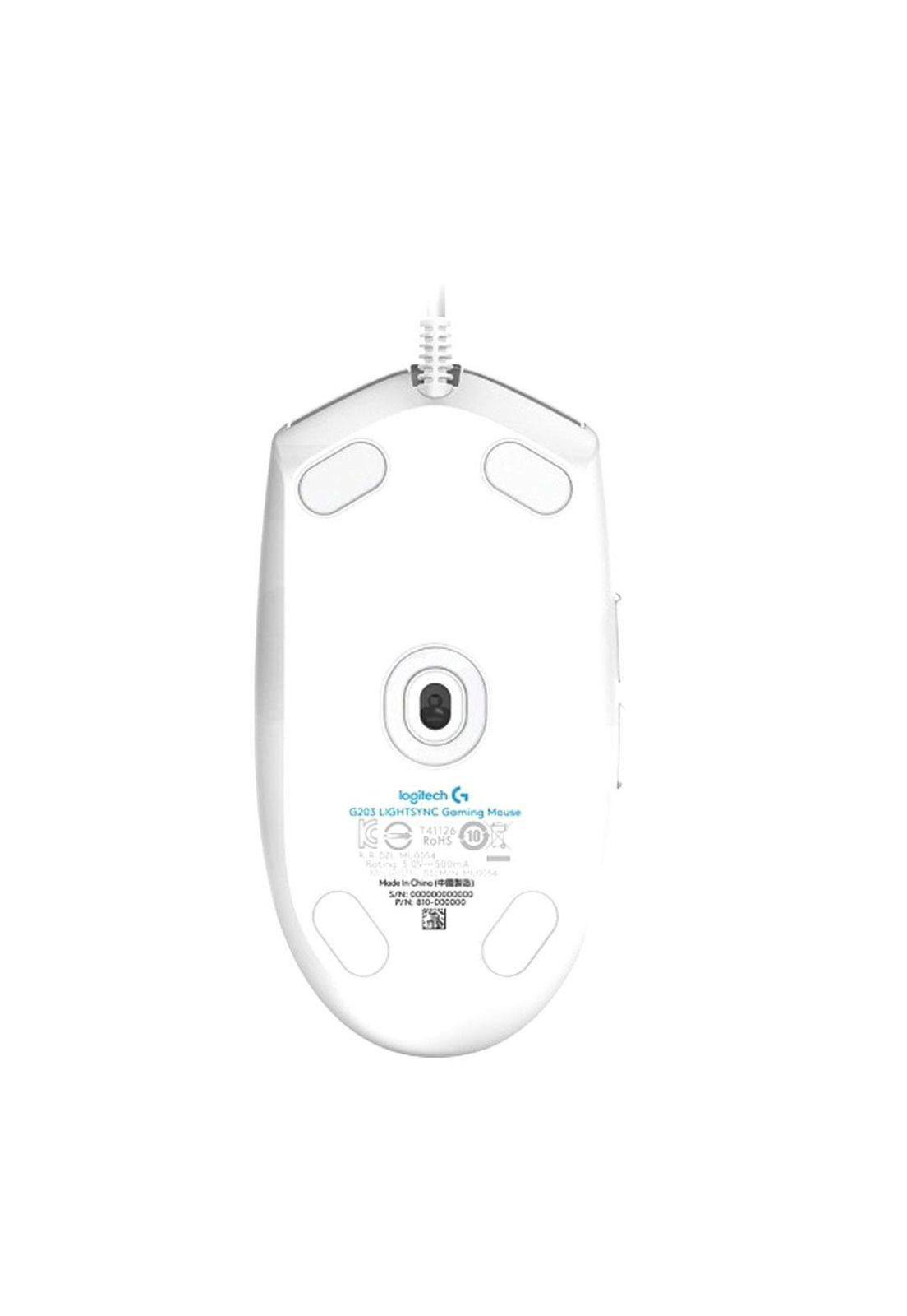 Mouse Gamer Logitech G203 LIGHTSYNC 8.000dpi RGB Blanco-4