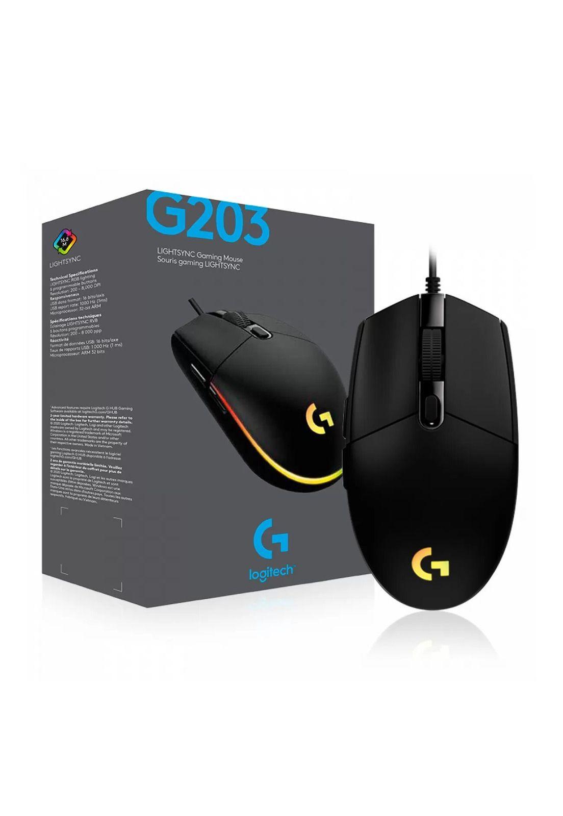 Mouse Gamer Logitech G203 LIGHTSYNC 8.000dpi RGB Negro-0