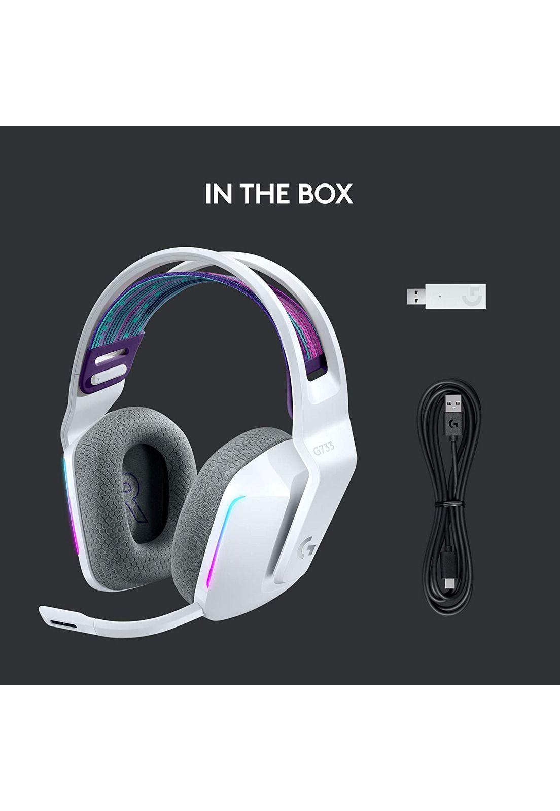 Audífonos Gamer Logitech G733 LightSpeed RGB Blanco-1