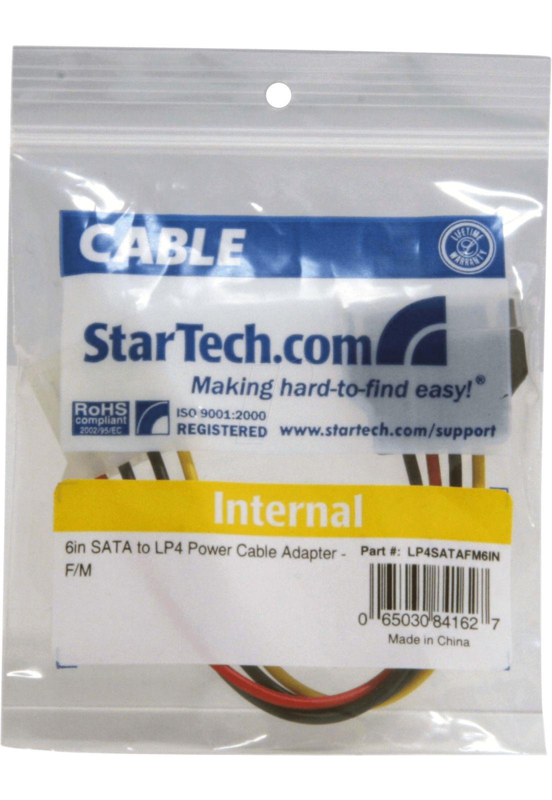Cable StarTech 15cm Adaptador Molex LP4 a SATA Hembra-Macho-1