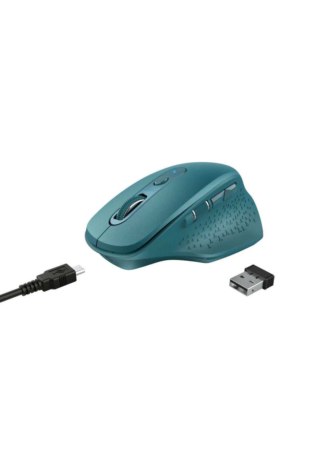 Mouse Inalámbrico Trust Ozaa Azul Ergonómico Recargable Usb-1