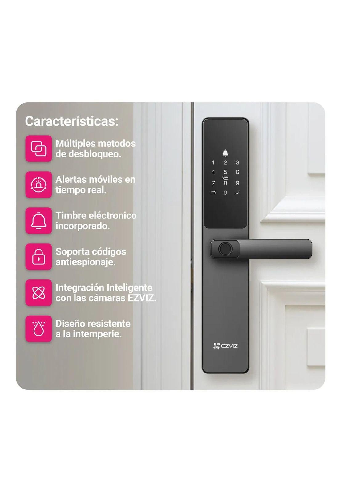 Cerradura Inteligente Ezviz Dl05 Wi-fi Huella Digital Gris Black-5