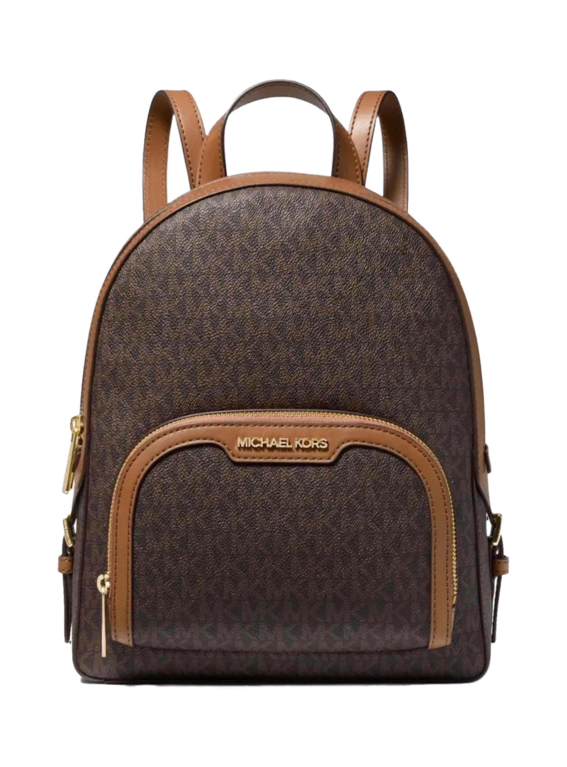 Mochila Michael Kors Mediana Brown Signature Monotem tica-0