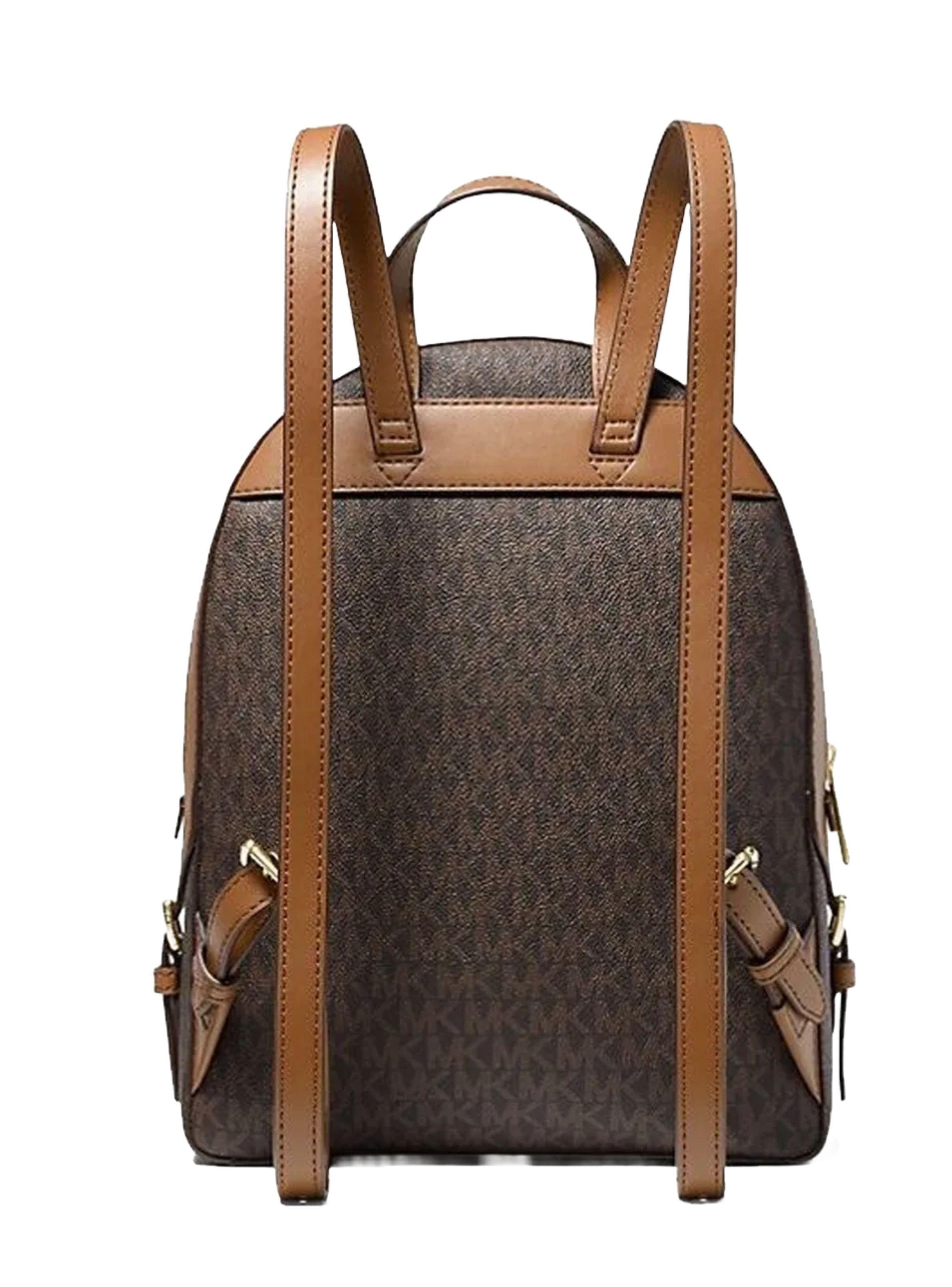 Mochila Michael Kors Mediana Brown Signature Monotem tica-1