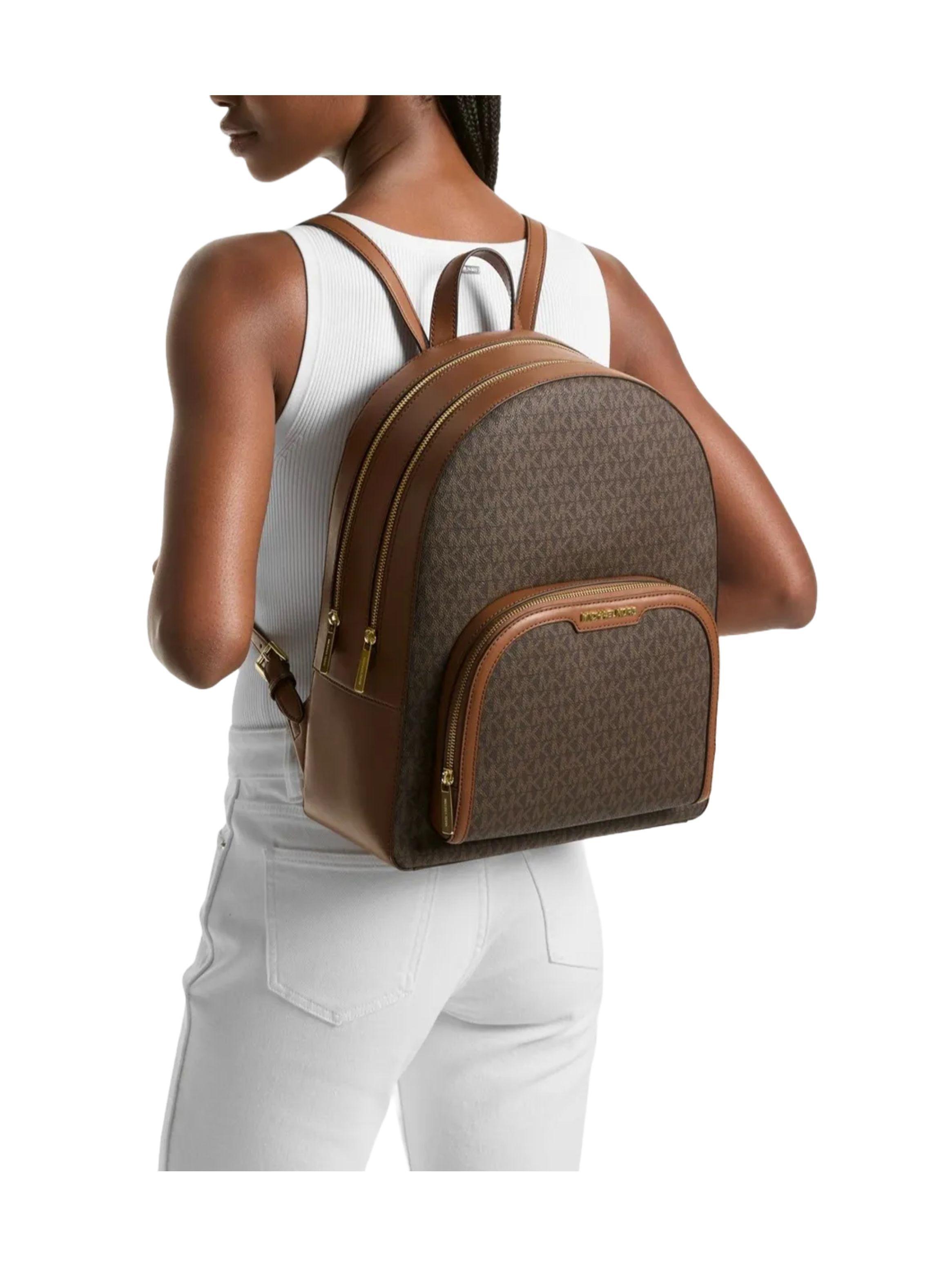 Mochila Michael Kors Mediana Brown Signature Monotem tica-2