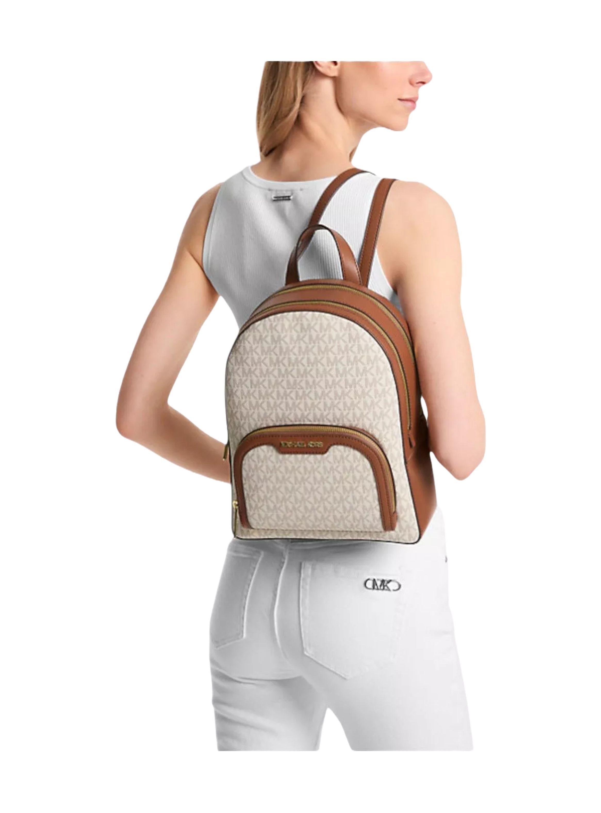 Mochila Michael Kors Jaicee mediana color Vainilla Monotem tica-5