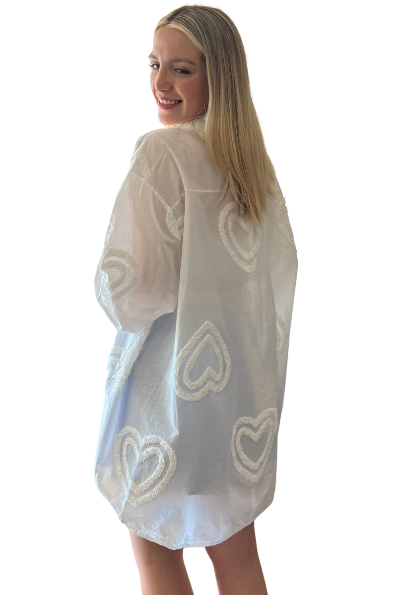 Blusa blanca mujer Lucky Diamonds confección Italiana-1