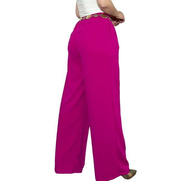 Pantal n sastrero palazzo elasticado cintura elasticada Lucky Collection-1