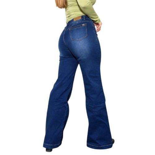 Jeans wide leg azul marino bolsillos delanteros-1