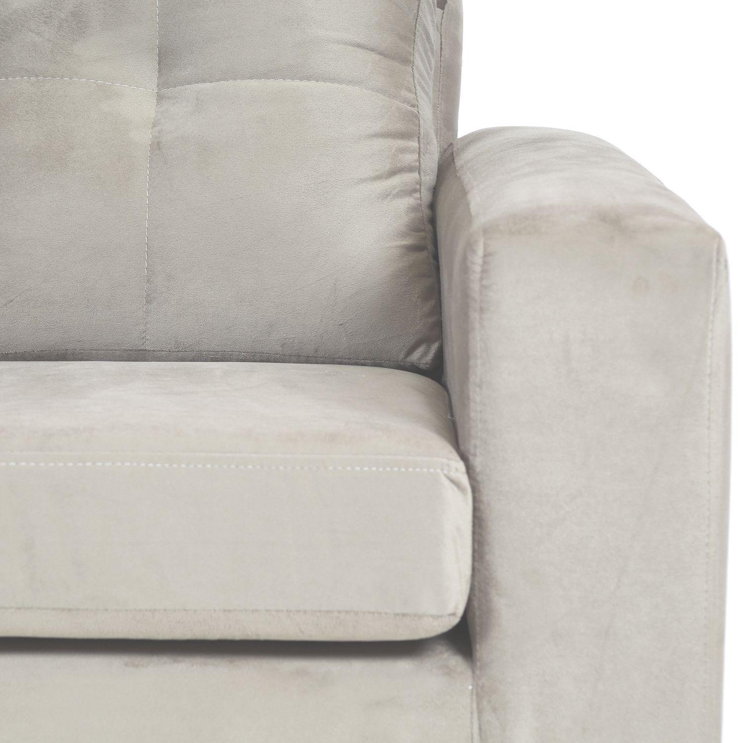 Living Emilia 3 Cuerpos Y 2 Poufs - Tela Felpa-3