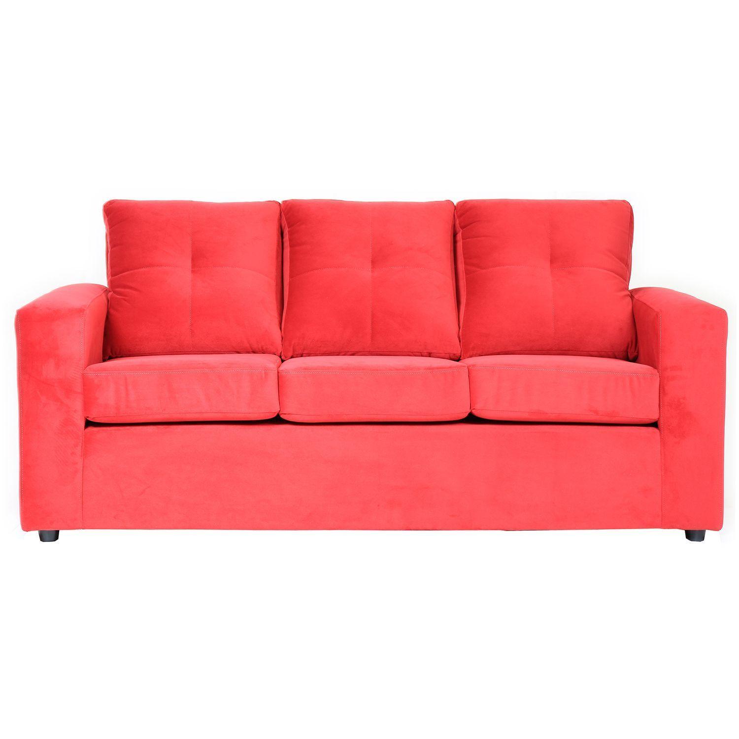 Living Emilia 3 Cuerpos Y 2 Poufs - Tela Felpa-1