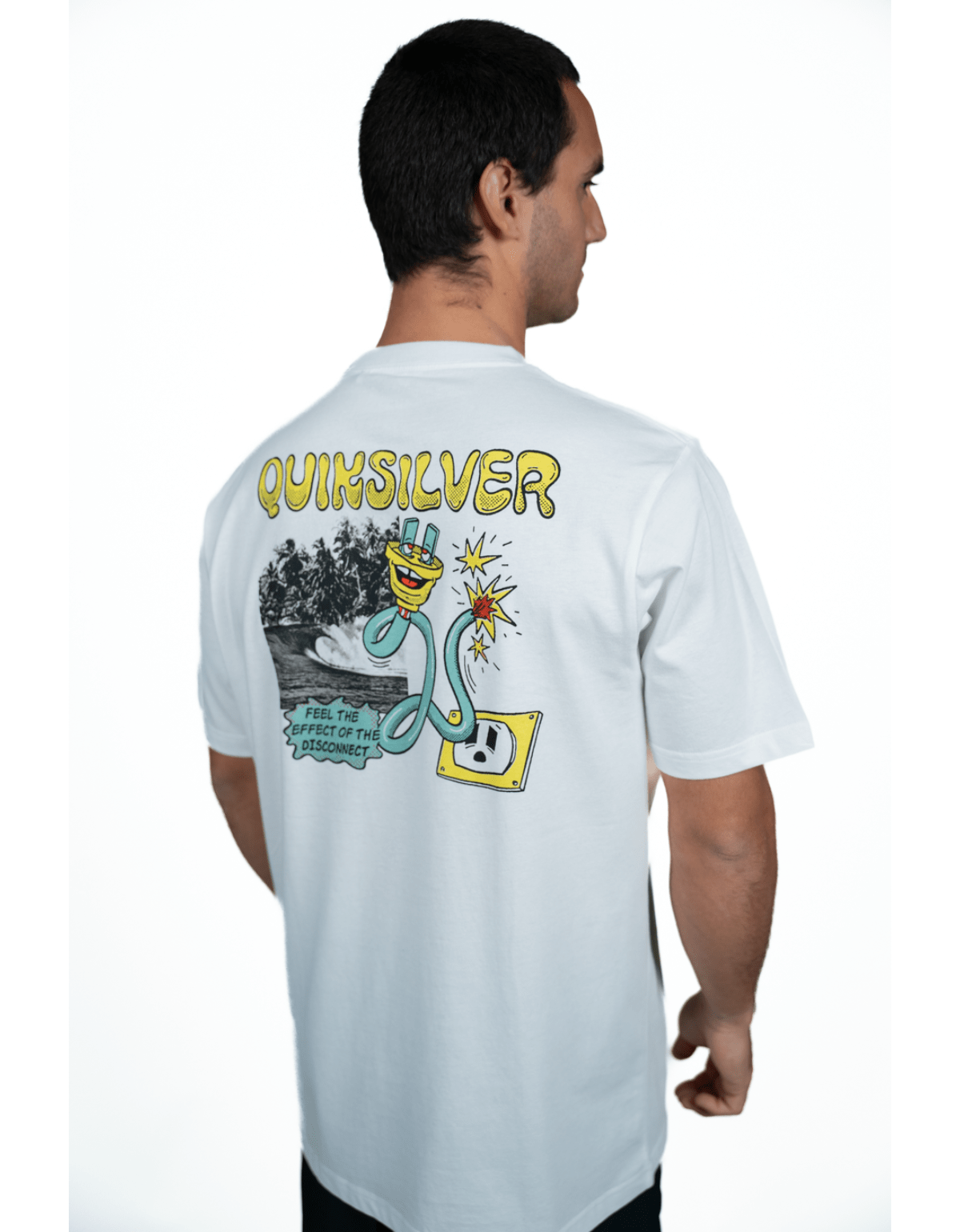 Polera Disconnect Effects Quiksilver Blanco-3