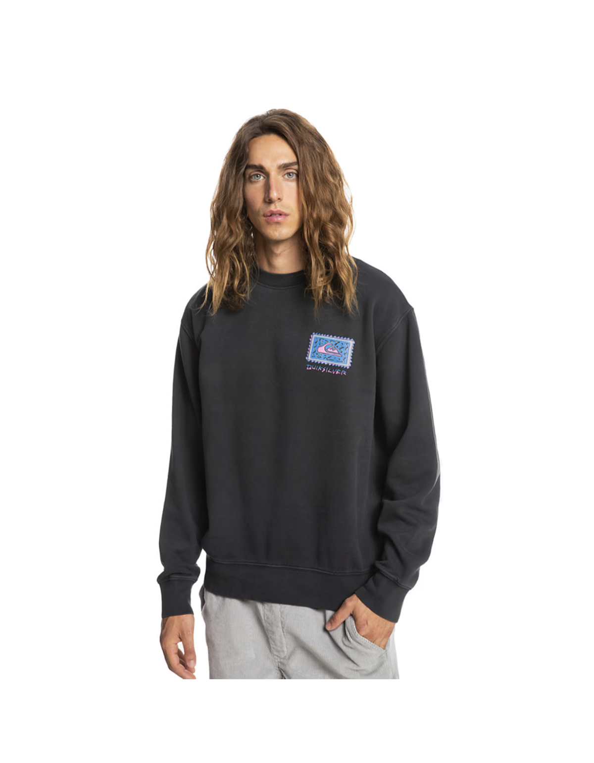 Poleron Quiksilver Neon Slab Hombre Gris-0