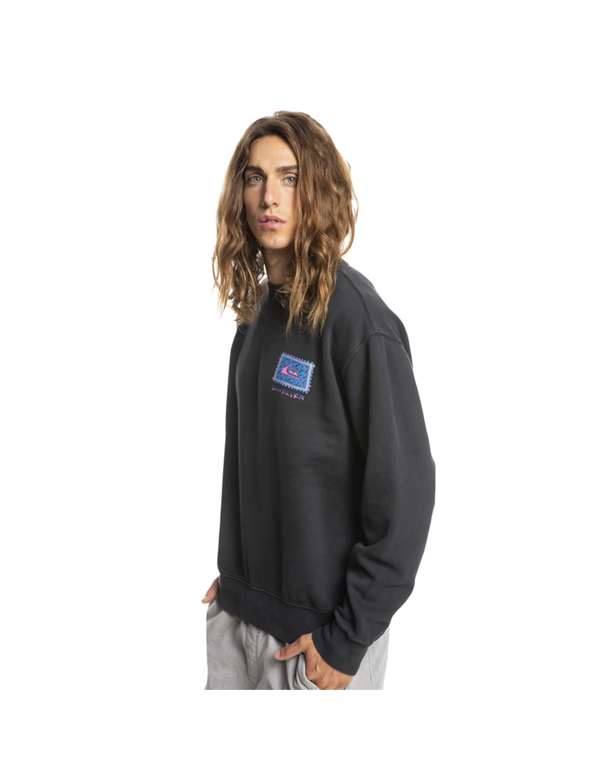 Poleron Quiksilver Neon Slab Hombre Gris-1