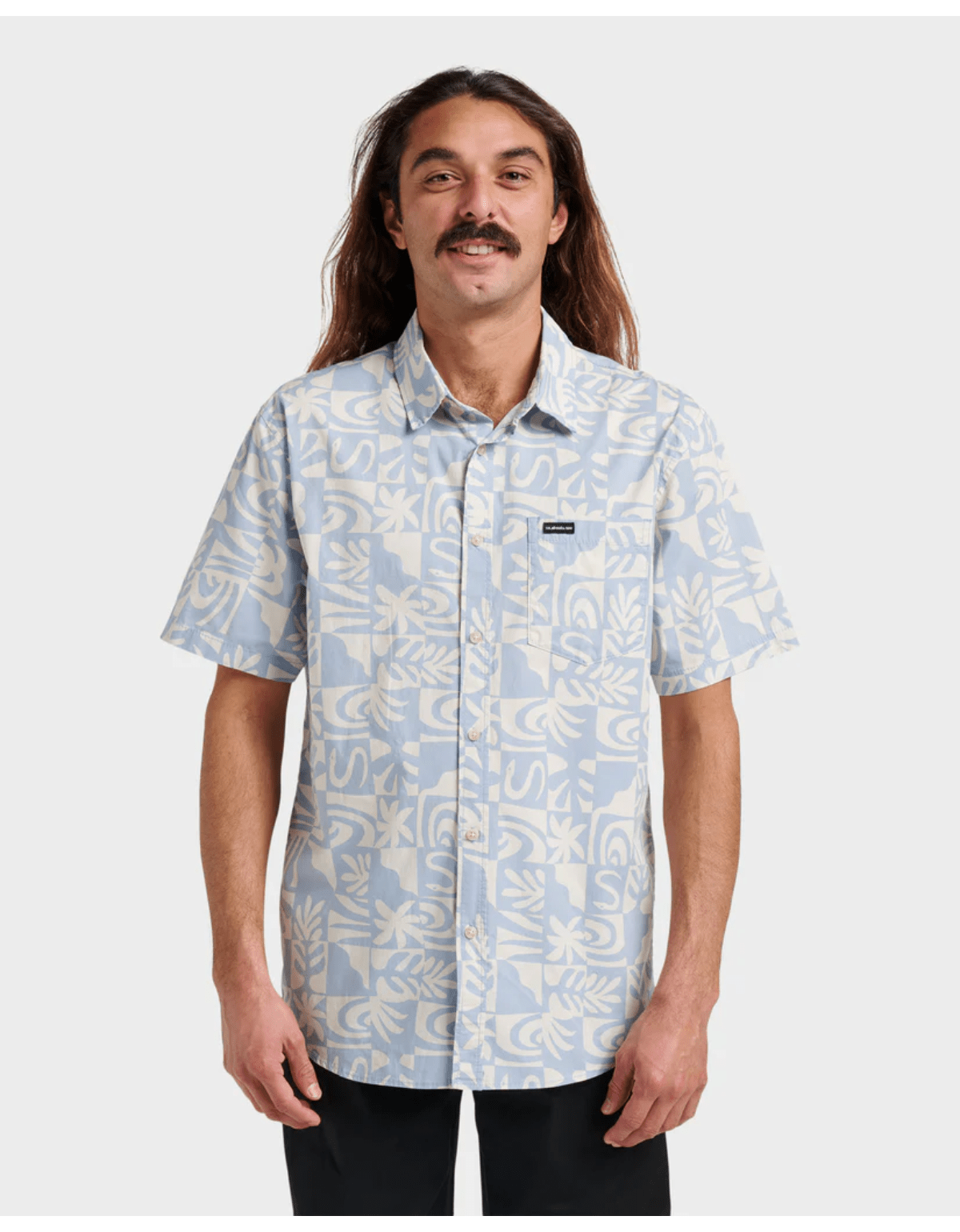 Camisa Quiksilver Terra Classic Stretch Ss Azul-0