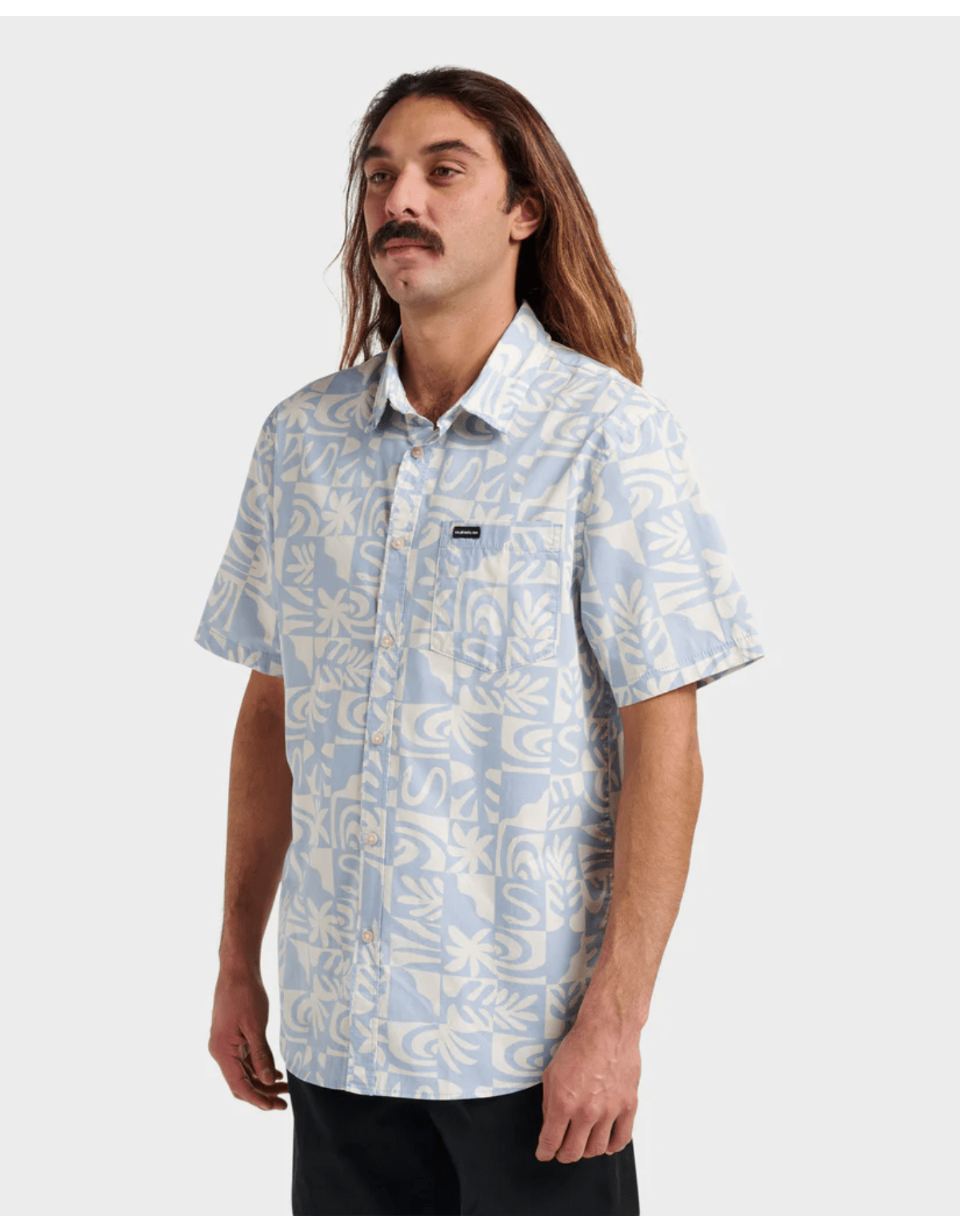 Camisa Quiksilver Terra Classic Stretch Ss Azul-1