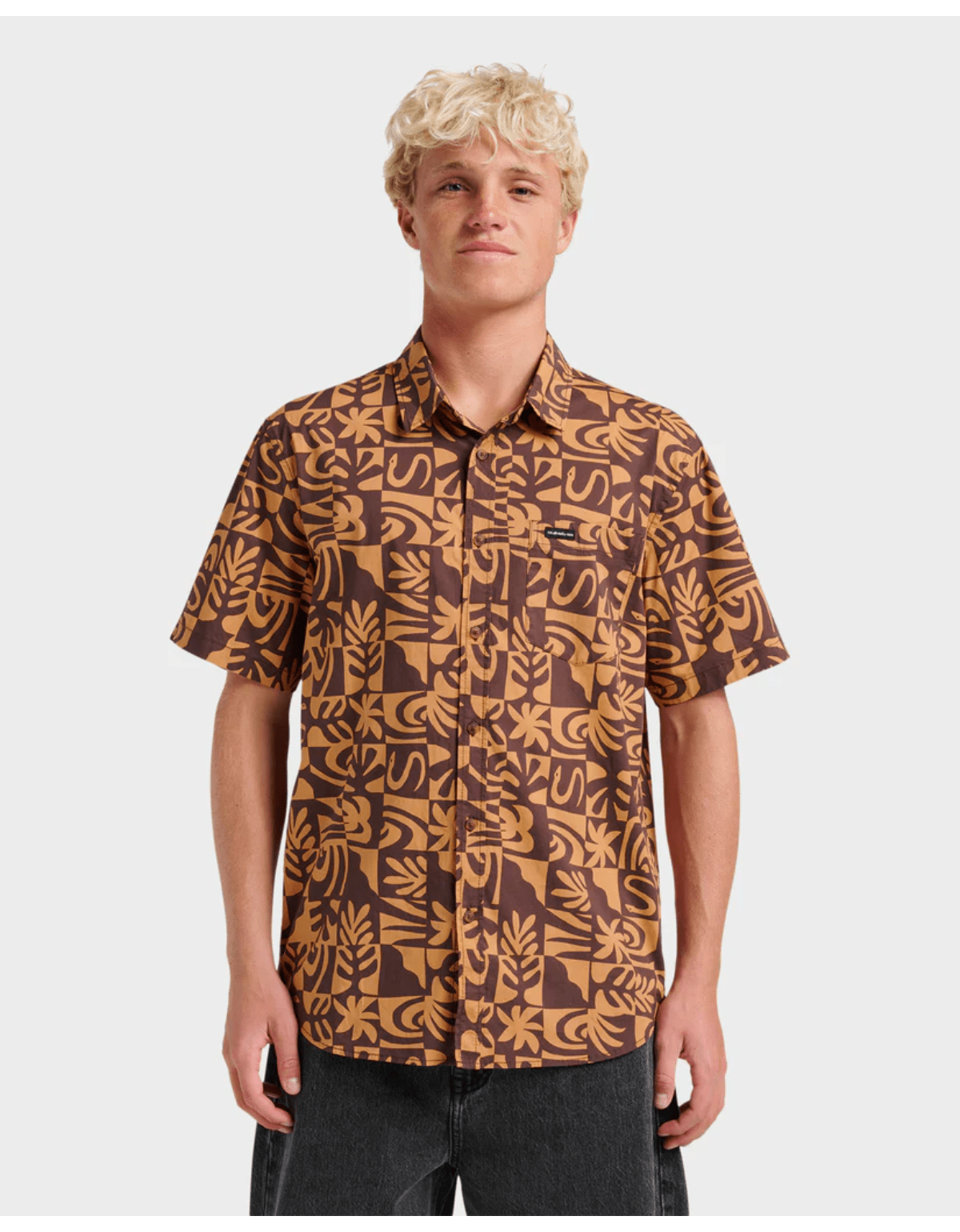 Camisa Quiksilver Terra Classic Stretch Ss Naranjo-0