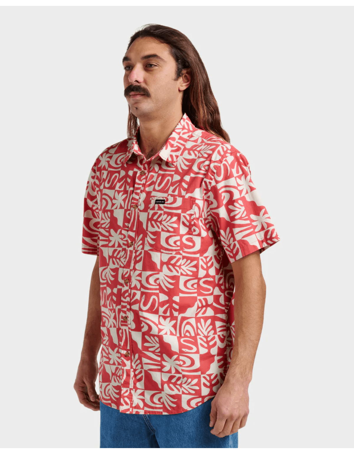 Camisa Quiksilver Terra Classic Stretch Ss Rojo-1