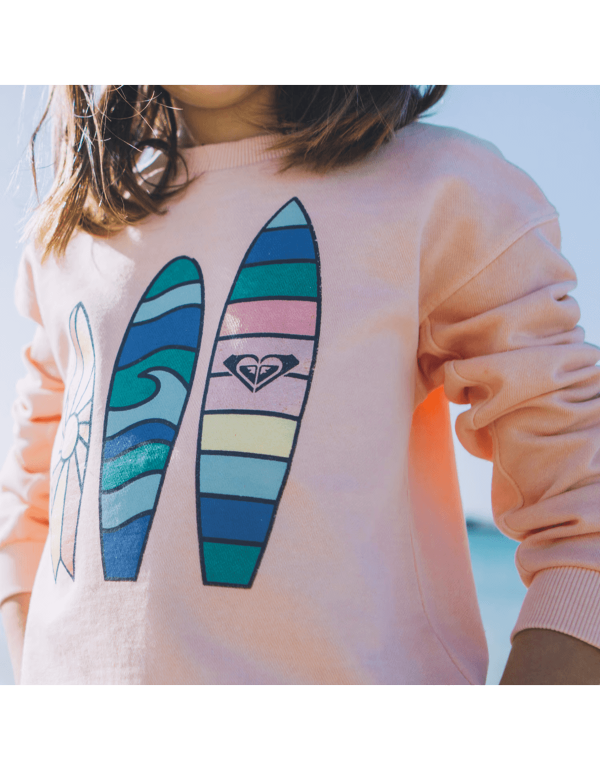 Poleron Roxy Oh Happy Day Niña Naranjo-2