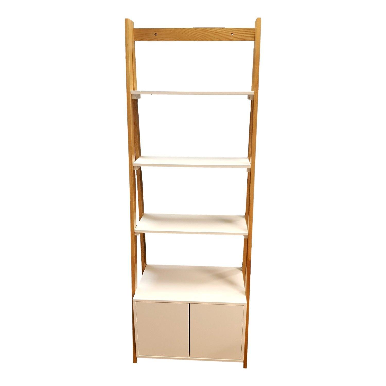 Estantería De Escalera Con Compartimento-0