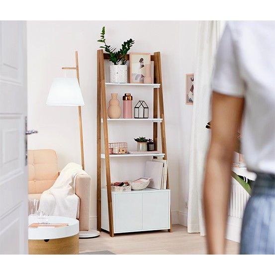 Estantería De Escalera Con Compartimento-3