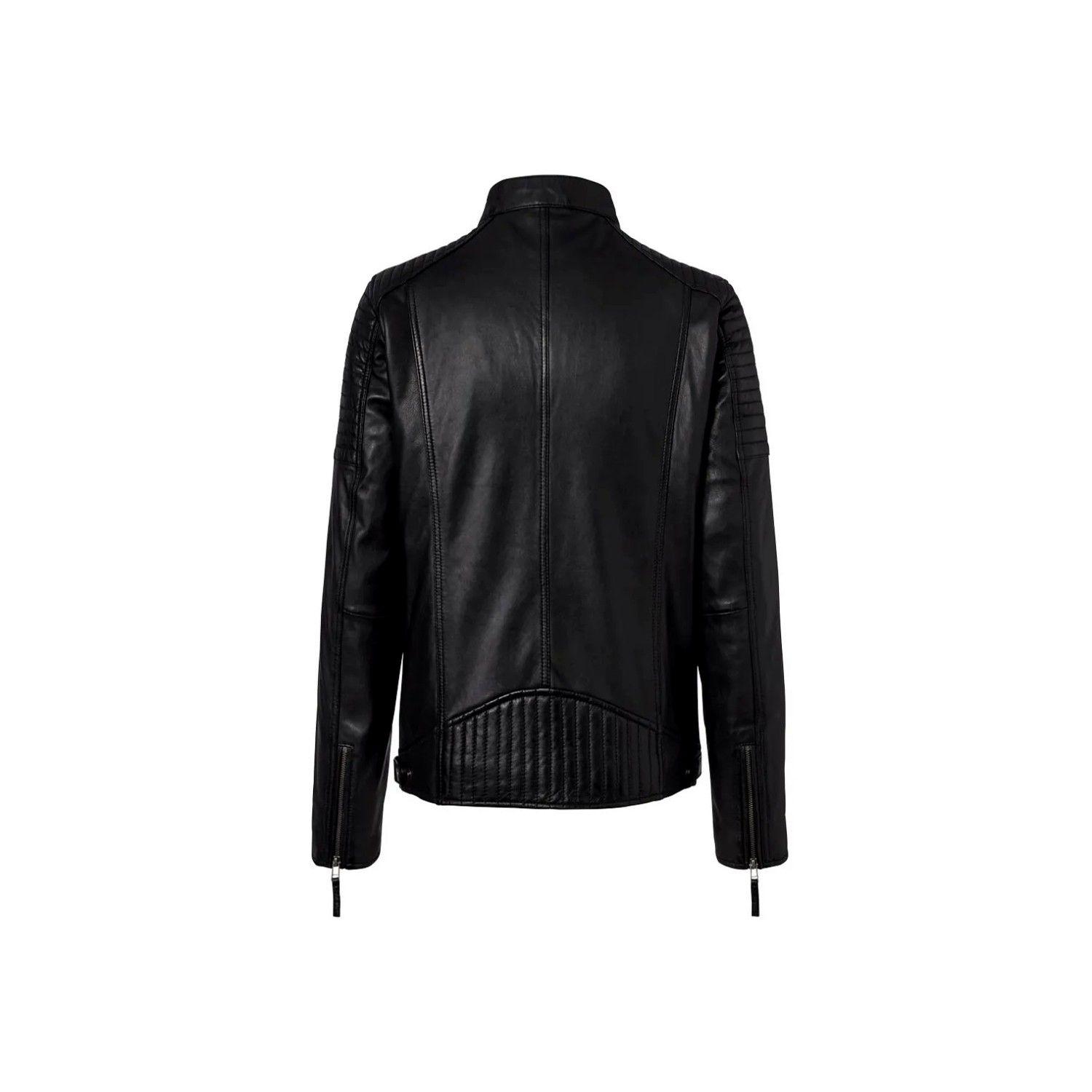 Chaqueta De Cuero Negro Hombre Tchibo-1