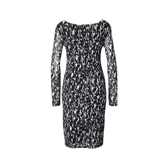 Vestido Jersey Balnco Negro Mujer-2