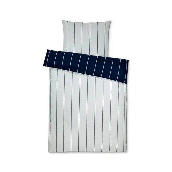 Funda De Plumon Y Almohada Percal Azul Blanco 1,5 Plaza-1