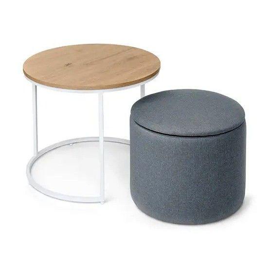 Mesa Auxiliar Con Puf 2 en 1-0