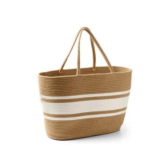Cesta Cartera Extra Grande Yute Algodon Tchibo-0