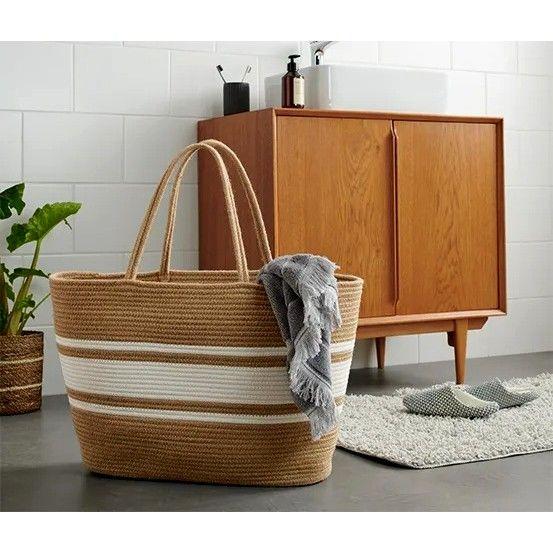 Cesta Cartera Extra Grande Yute Algodon Tchibo-2