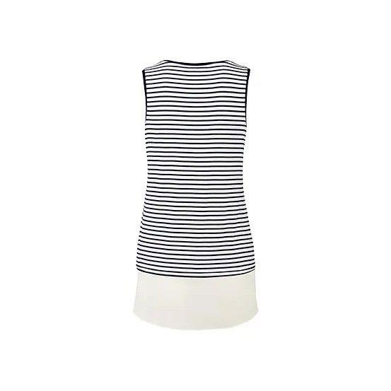 Top Largo Con Inserto De Blusa Rayado-2