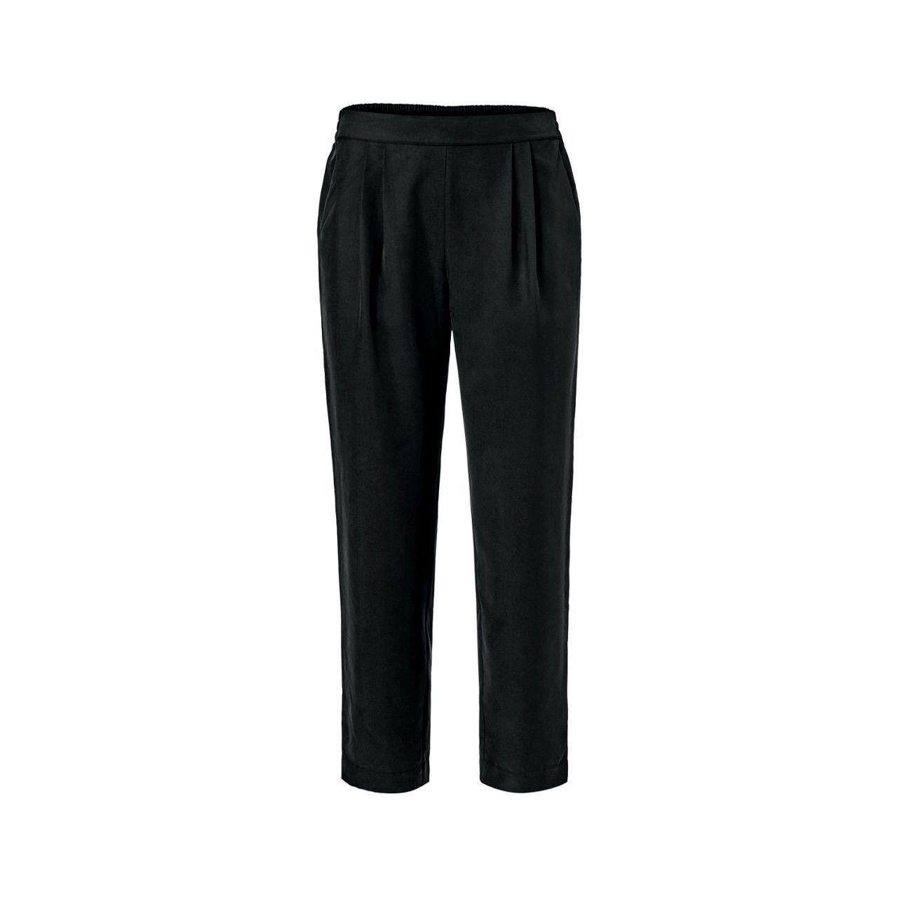 Pantalón De Tela Negra Mujer Tchibo-0