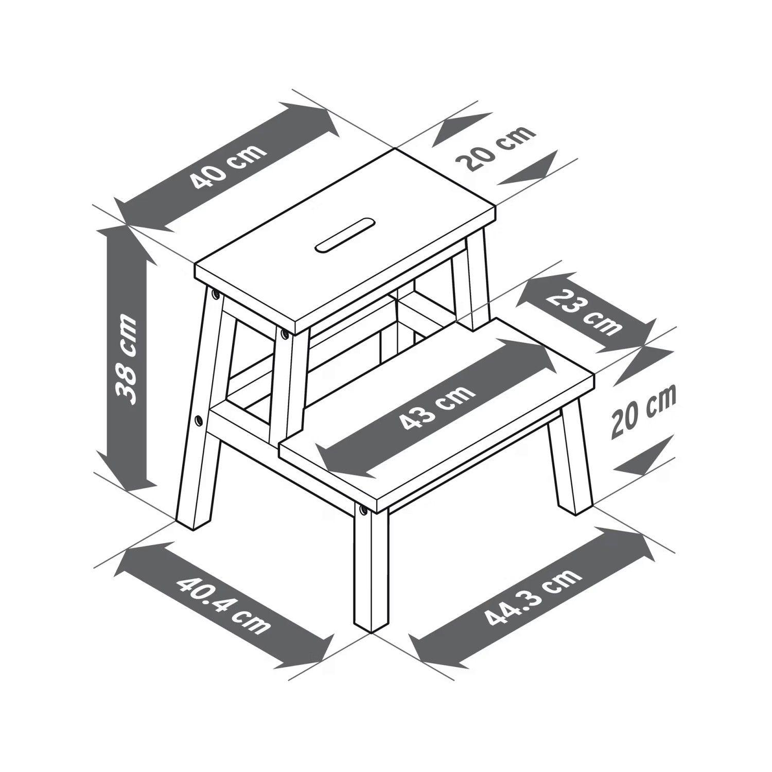 Piso Con 2 Peldaños Madera Negro Tchibo-5