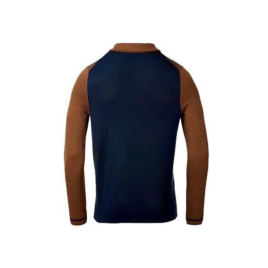 Polera De Punto Cafe-Azul Hombre Tchibo-1