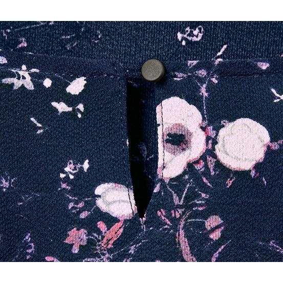 Blusa con Borde de Volantes Floreada Mujer-3