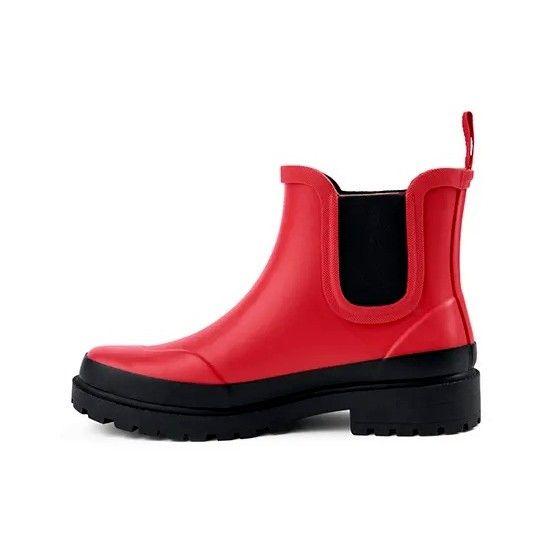 Botines De Lluvia Mujer Rojo-2