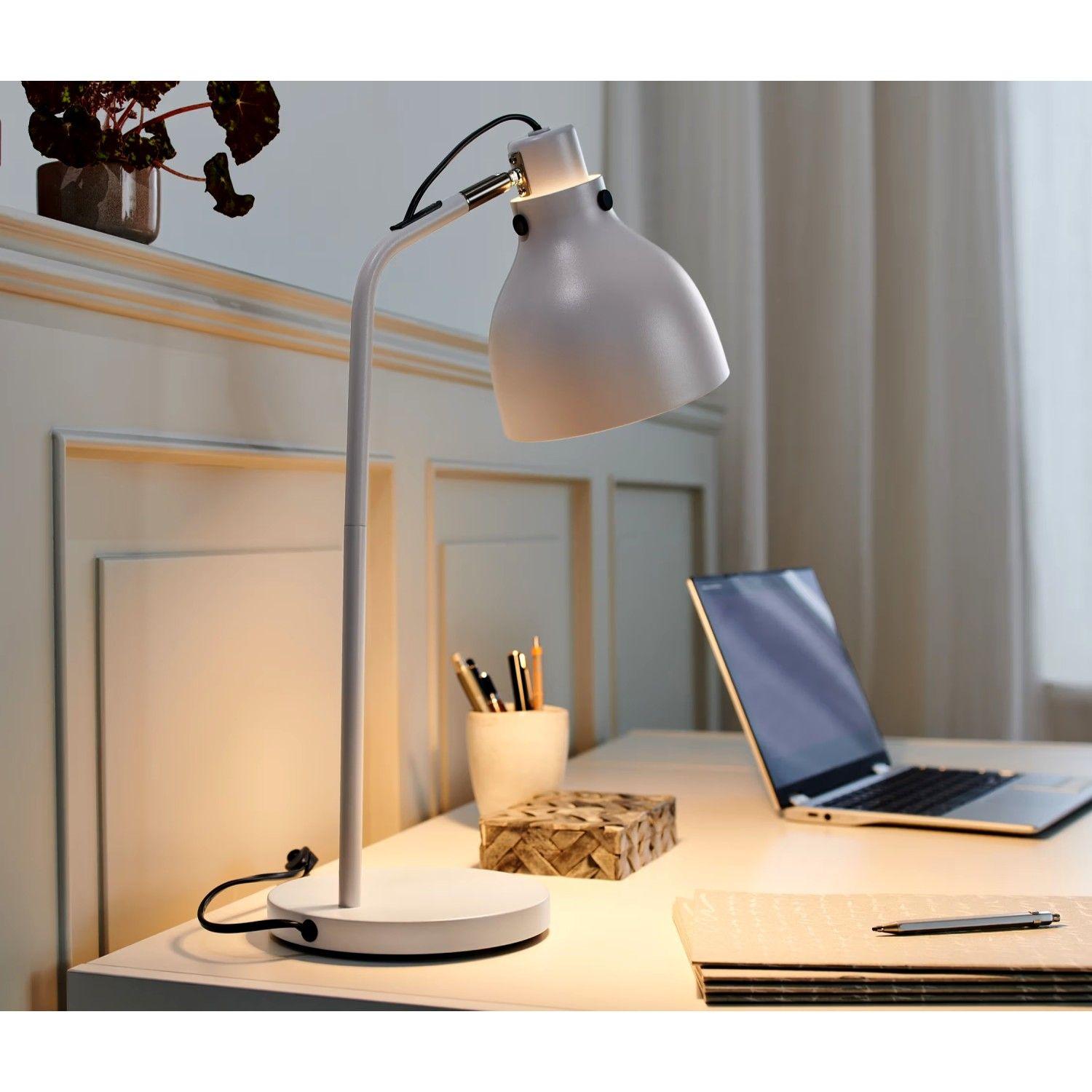 Lámpara De Mesa Metal Blanca Tchibo-2