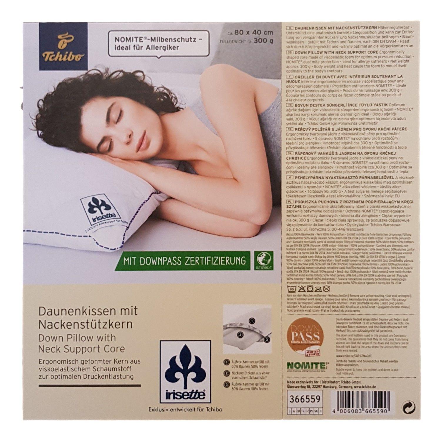 Almohada Pluma Soporte Cuello Con Núcleo Espuma-0