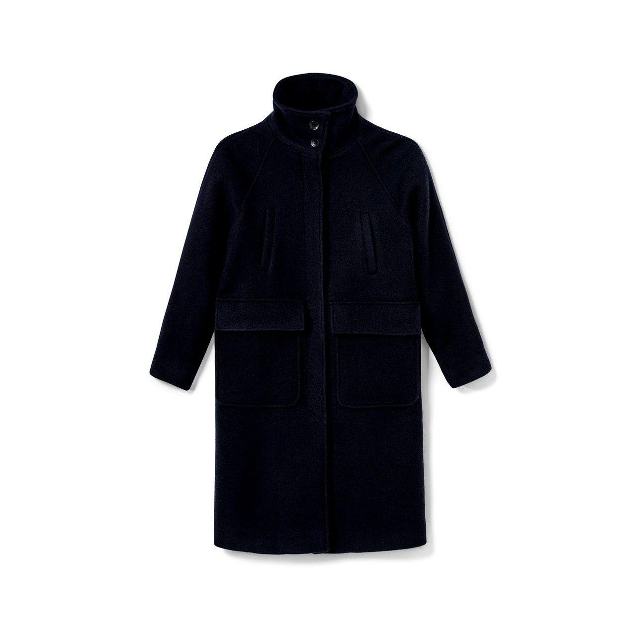 Abrigo Lana Mujer Azul Marino Tchibo-0