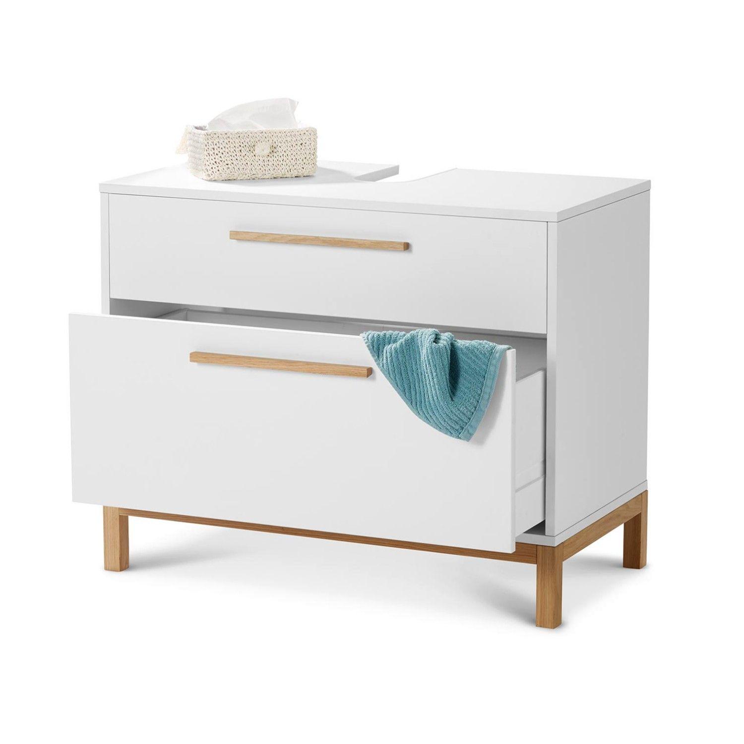 Mueble Baño Lavamanos Madera Blanco-2