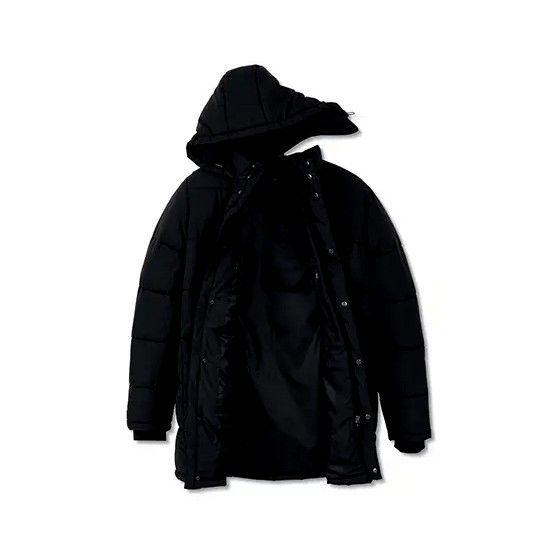 Parka Acolchada Con Capucha Gris Hombre-2