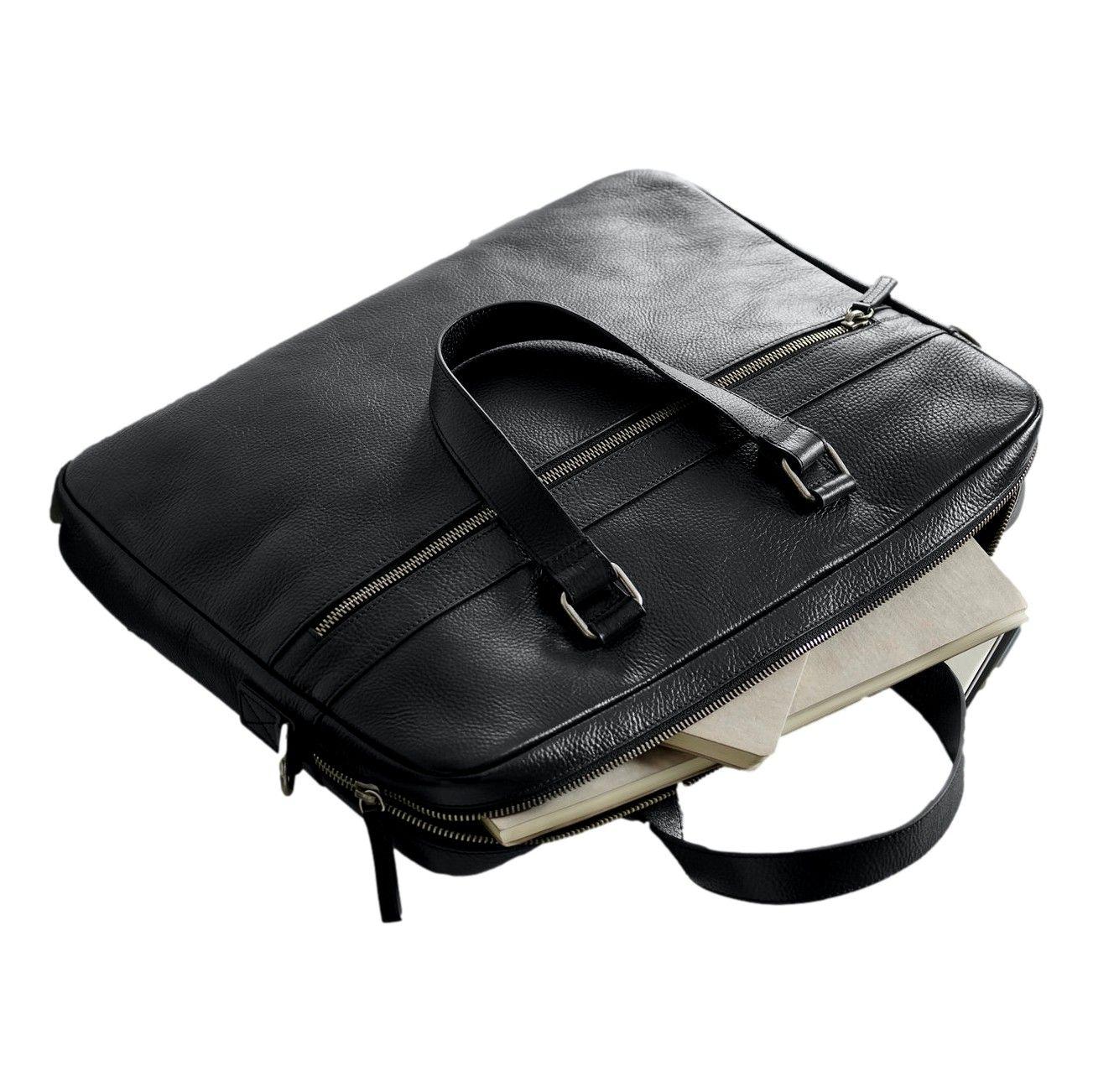 Maletín De Cuero Hombre Negro Tchibo-2