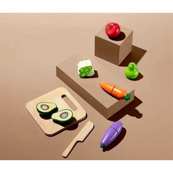 Juego Niños Tabla Madera Con Verduras Madera-0